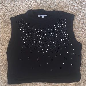 Black, sparkly crop top